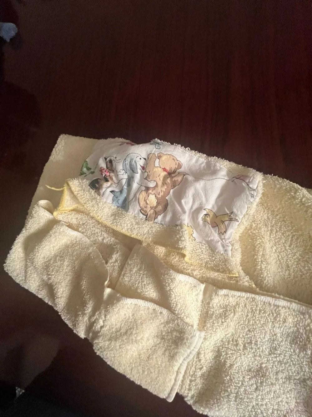 jcpenney Vintage toddler Hooded bath towel with fun animal prints